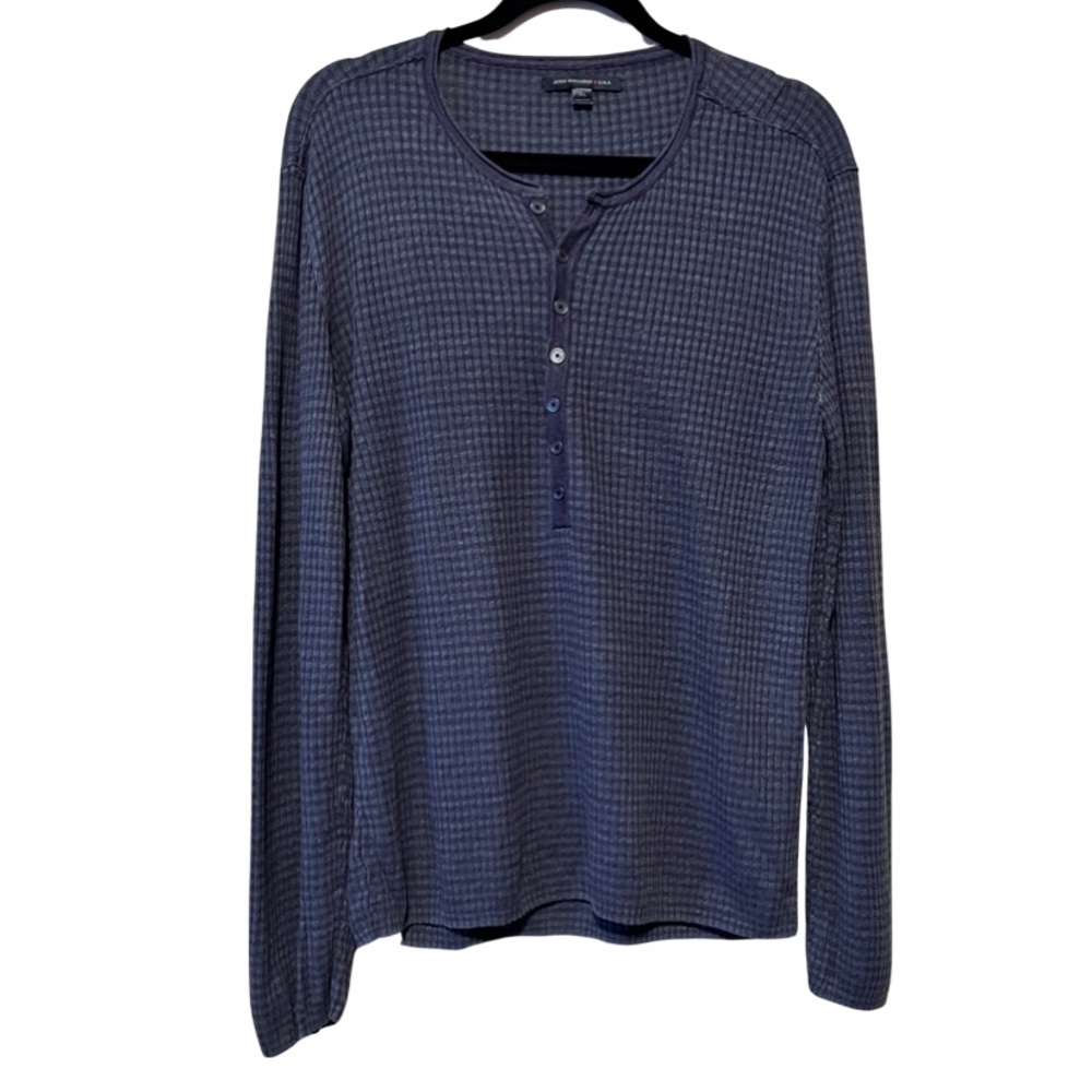 John Varvatos 100% Linen Ribbed Henley Sweater
